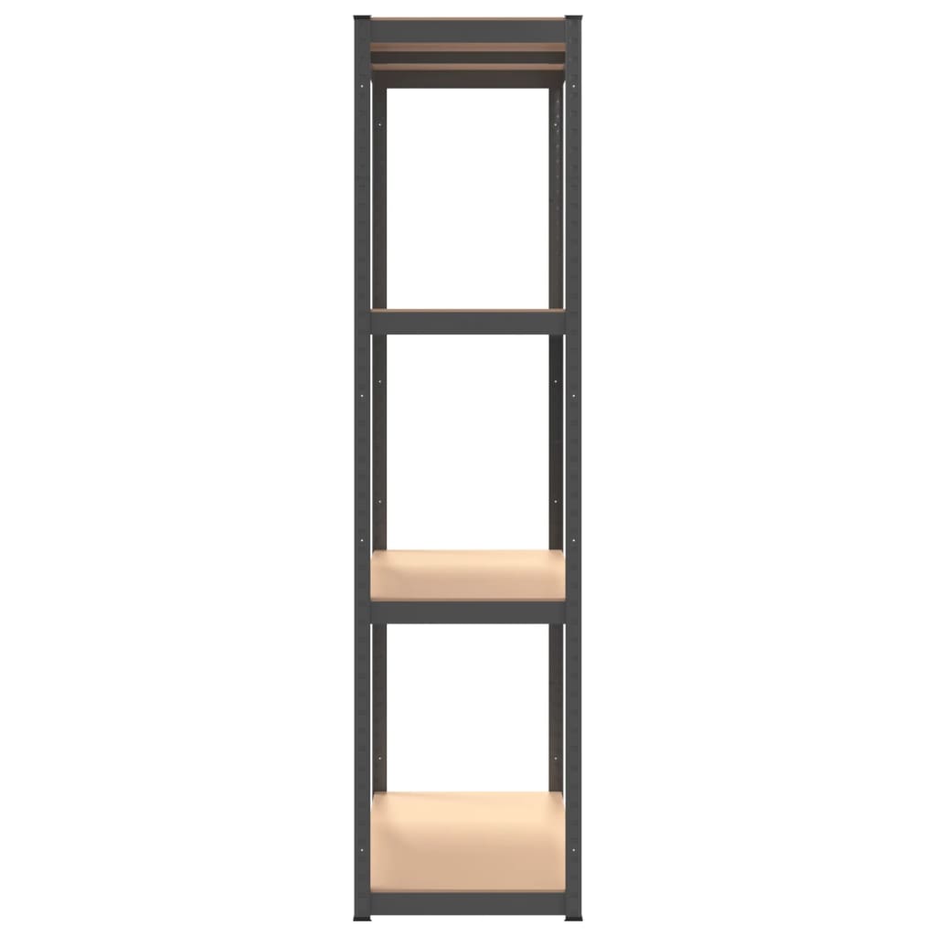 4-Layer Shelves 3 pcs Anthracite Steel&Engineered Wood