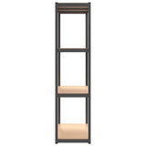 4-Layer Shelves 3 pcs Anthracite Steel&Engineered Wood