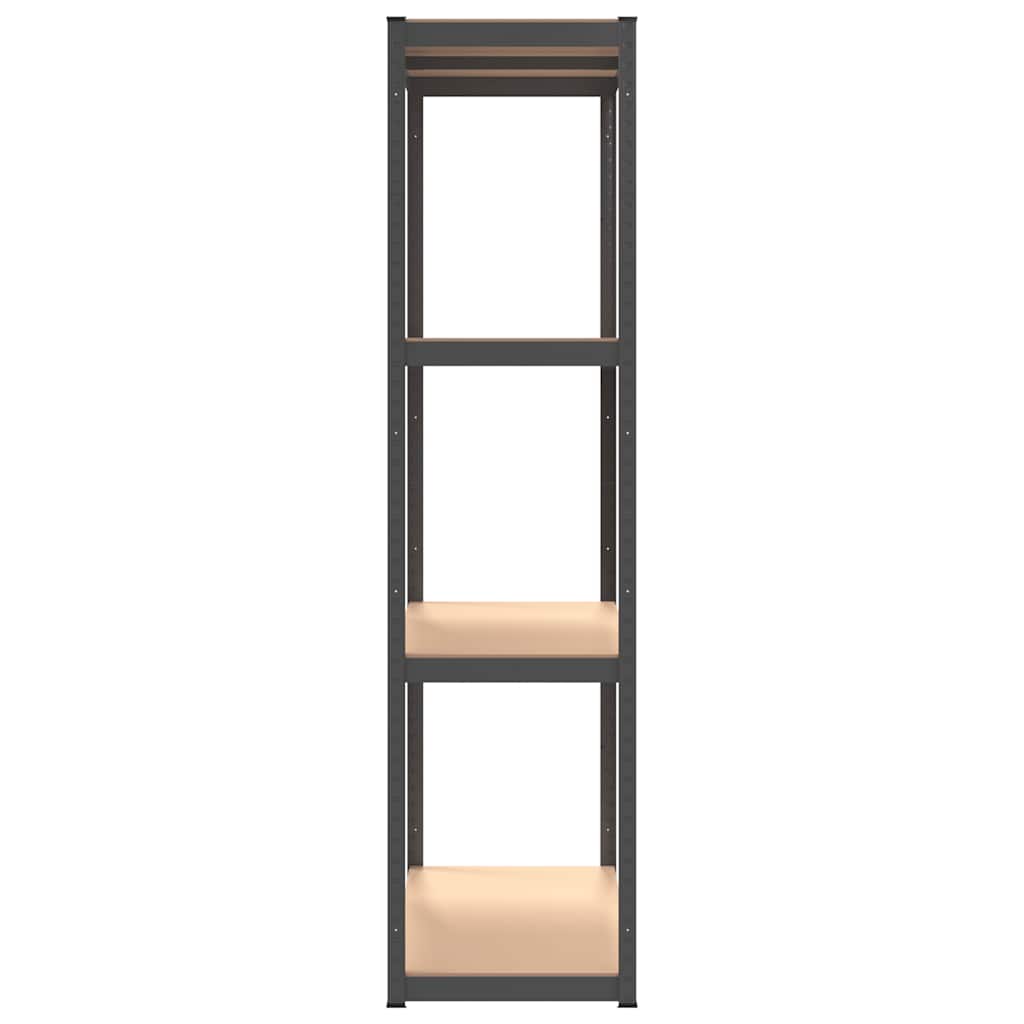 4-Layer Shelves 4 pcs Anthracite Steel&Engineered Wood