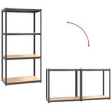4-Layer Shelves 4 pcs Anthracite Steel&Engineered Wood