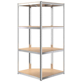 4-Layer Shelves 4 pcs Silver Steel&Engineered Wood - Extra Image