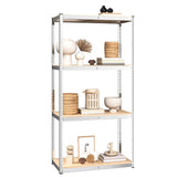 4-Layer Shelves 5 pcs Silver Steel&Engineered Wood - Side View