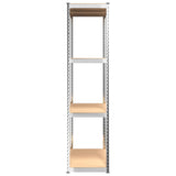4-Layer Shelves 5 pcs Silver Steel&Engineered Wood - Close-Up Angle