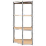 4-Layer Shelves 5 pcs Silver Steel&Engineered Wood - Extra Image