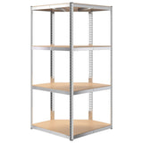 4-Layer Shelves 5 pcs Silver Steel&Engineered Wood