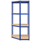4-Layer Shelves 5 pcs Blue Steel&Engineered Wood - Extra Image