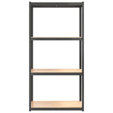 4-Layer Shelves 2 pcs Anthracite Steel&Engineered Wood - Rear View
