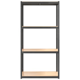 4-Layer Shelves 3 pcs Anthracite Steel&Engineered Wood - Rear View