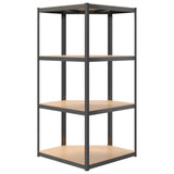 4-Layer Shelves 3 pcs Anthracite Steel&Engineered Wood - Extra Image
