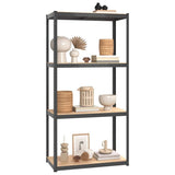 4-Layer Shelves 5 pcs Anthracite Steel&Engineered Wood - Side View