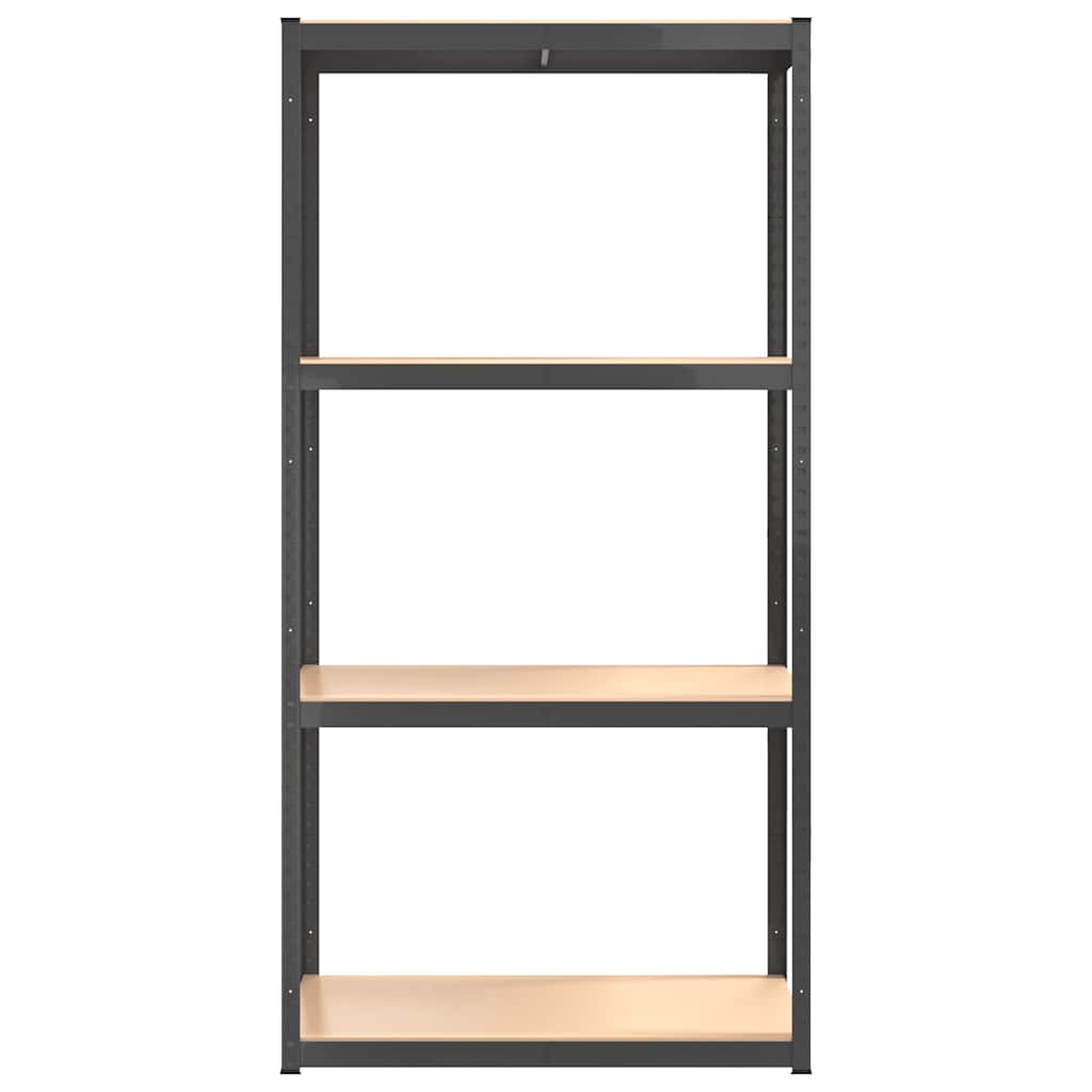 4-Layer Shelves 5 pcs Anthracite Steel&Engineered Wood