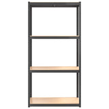 4-Layer Shelves 5 pcs Anthracite Steel&Engineered Wood - Rear View