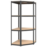 4-Layer Shelves 5 pcs Anthracite Steel&Engineered Wood - Close-Up Angle