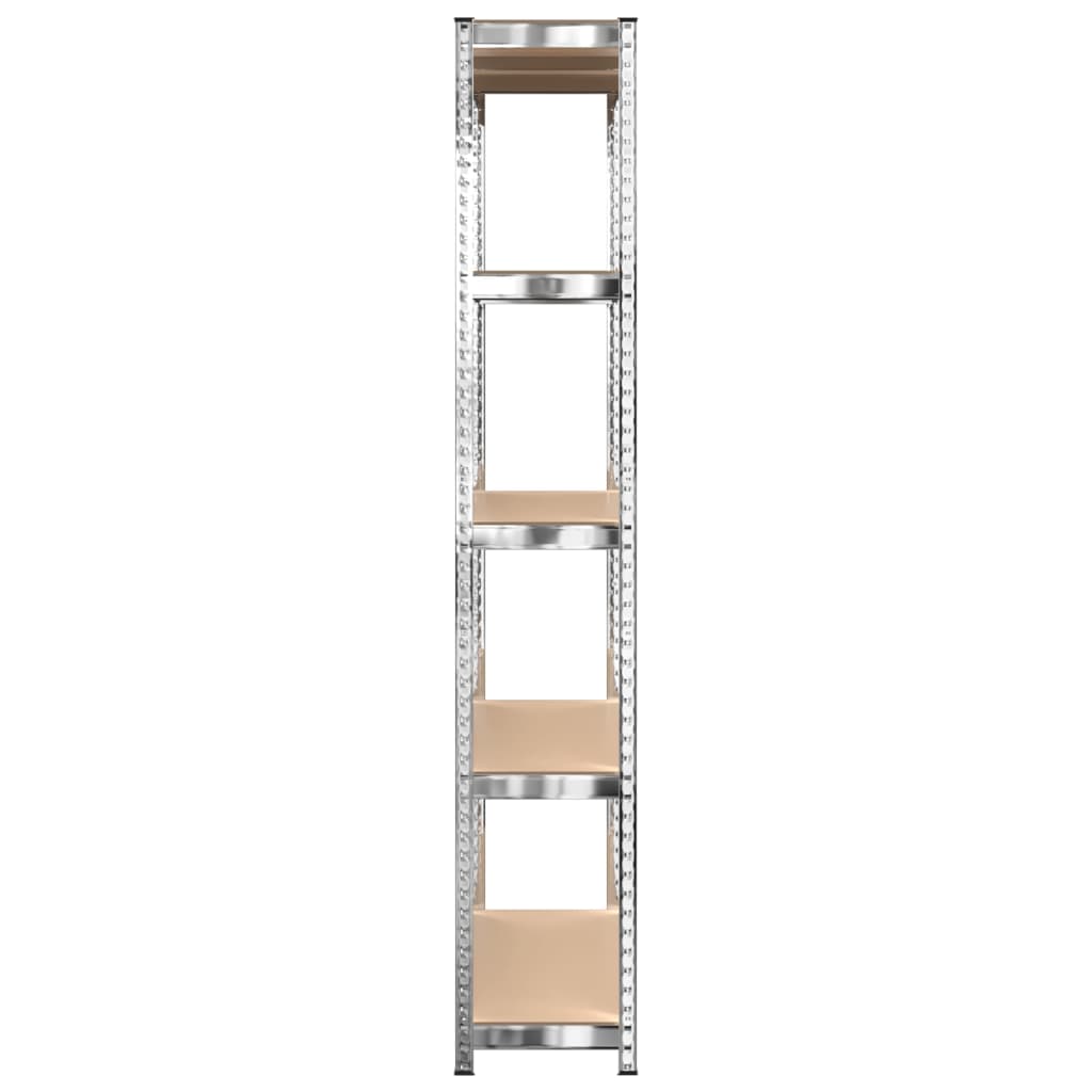 5-Layer Shelves 2 pcs Silver Steel and Engineered Wood