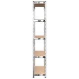 5-Layer Shelves 2 pcs Silver Steel and Engineered Wood