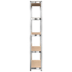 5-Layer Shelves 2 pcs Silver Steel and Engineered Wood