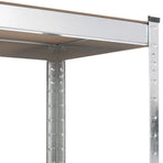 5-Layer Shelves 2 pcs Silver Steel and Engineered Wood