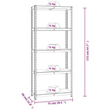 5-Layer Shelves 2 pcs Silver Steel and Engineered Wood - Extra Image