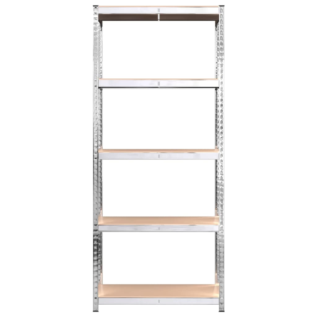 5-Layer Shelves 4 pcs Silver Steel and Engineered Wood