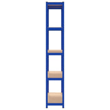 5-Layer Shelves 2 pcs Blue Steel&Engineered Wood - Rear View