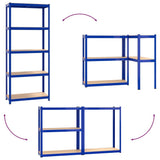 5-Layer Shelves 2 pcs Blue Steel&Engineered Wood - Extra Image