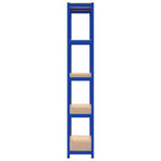 5-Layer Shelves 4 pcs Blue Steel&Engineered Wood
