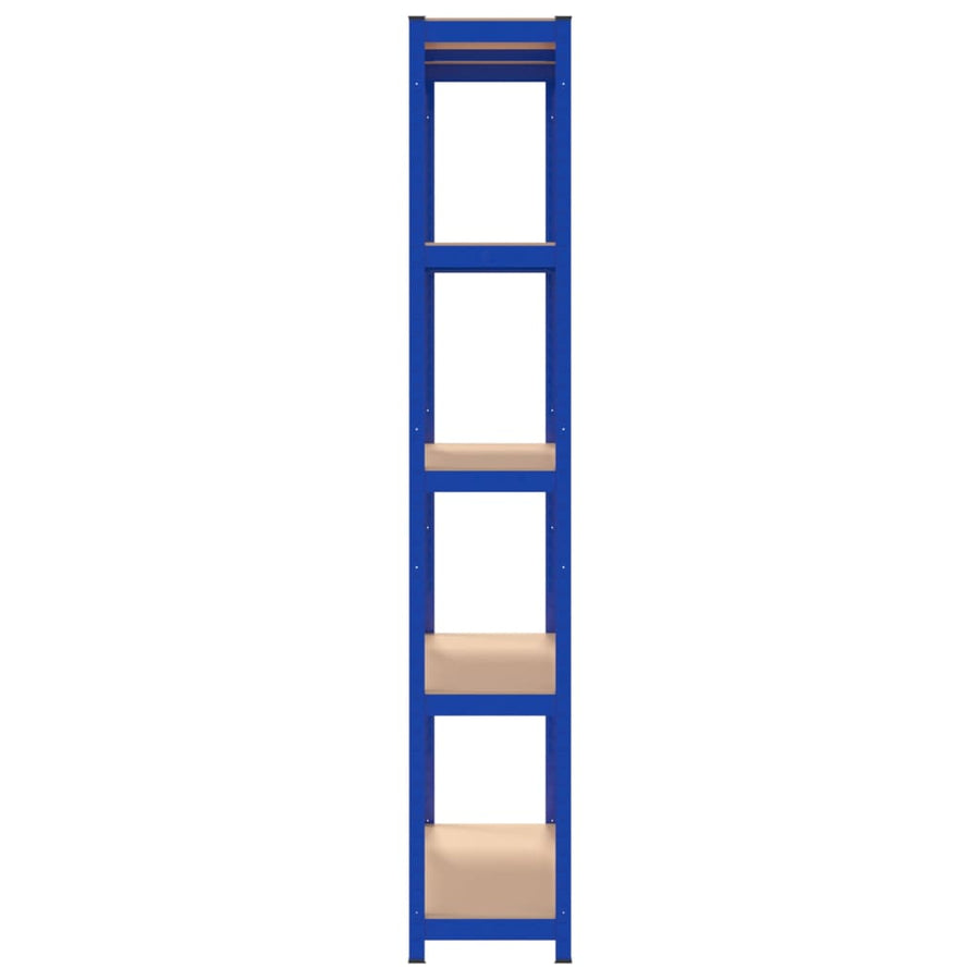 5-Layer Shelves 4 pcs Blue Steel&Engineered Wood