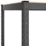 5-Layer Shelves 2 pcs Anthracite Steel&Engineered Wood - Close-Up Angle