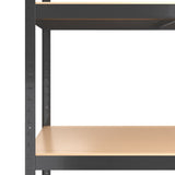 5-Layer Shelves 2 pcs Anthracite Steel&Engineered Wood - Low Angle
