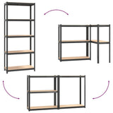 5-Layer Shelves 2 pcs Anthracite Steel&Engineered Wood - Extra Image