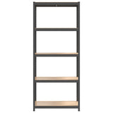5-Layer Shelves 4 pcs Anthracite Steel&Engineered Wood - 45-Degree Angle
