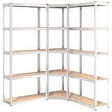 5-Layer Shelves 3 pcs Silver Steel&Engineered Wood
