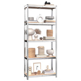 5-Layer Shelves 4 pcs Silver Steel&Engineered Wood - Side View
