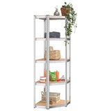 5-Layer Shelves 4 pcs Silver Steel&Engineered Wood - Top-Down View
