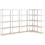 5-Layer Shelves 5 pcs Silver Steel&Engineered Wood
