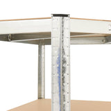 5-Layer Shelves 5 pcs Silver Steel&Engineered Wood