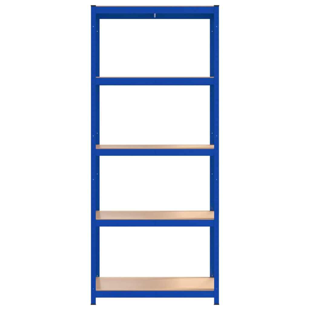 5-Layer Shelves 3 pcs Blue Steel&Engineered Wood