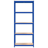 5-Layer Shelves 3 pcs Blue Steel&Engineered Wood