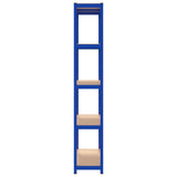 5-Layer Shelves 3 pcs Blue Steel&Engineered Wood - Close-Up Angle