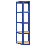 5-Layer Shelves 3 pcs Blue Steel&Engineered Wood - Extra Image