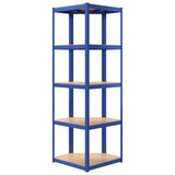5-Layer Shelves 3 pcs Blue Steel&Engineered Wood - Extra Image