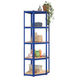 5-Layer Shelves 4 pcs Blue Steel&Engineered Wood - Top-Down View