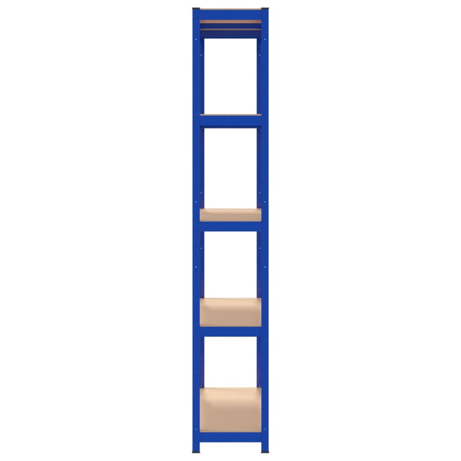 5-Layer Shelves 4 pcs Blue Steel&Engineered Wood