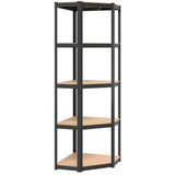 5-Layer Shelves 3 pcs Anthracite Steel&Engineered Wood - Low Angle