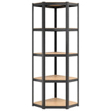 5-Layer Shelves 3 pcs Anthracite Steel&Engineered Wood