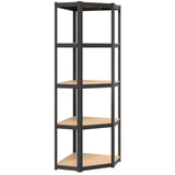5-Layer Shelves 4 pcs Anthracite Steel&Engineered Wood - Low Angle