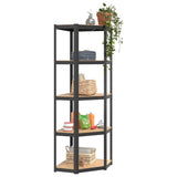 5-Layer Shelves 5 pcs Anthracite Steel&Engineered Wood - Side View