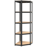5-Layer Shelves 5 pcs Anthracite Steel&Engineered Wood - Low Angle