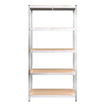5-Layer Shelves 4 pcs Silver Steel and Engineered Wood