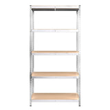 5-Layer Shelves 4 pcs Silver Steel and Engineered Wood - 45-Degree Angle